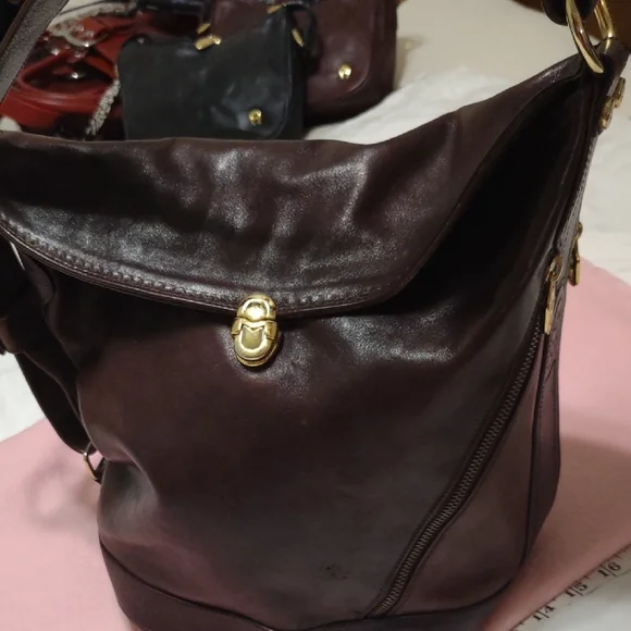ORLANDO MURINO Brown Leather Handbag. Used And Shows Some Wear. See Pics - Picture 2 of 15